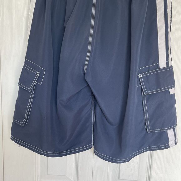 Asbury Threadz Mens Trunk Medium Elastic Waist Swim Navy Mako Core Performance - Picture 12 of 16